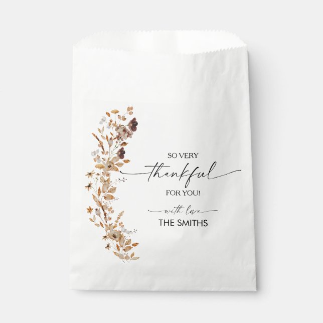 Fall Leaves Thanksgiving Dinner Favor Bags (Front)