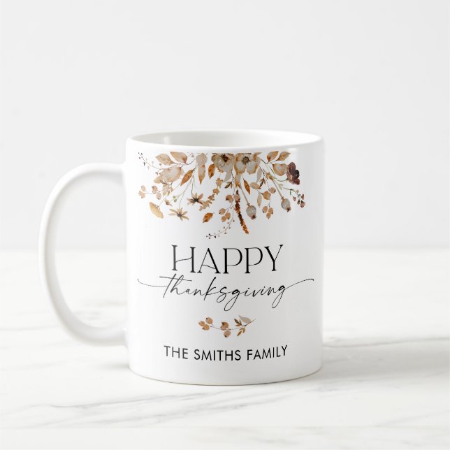 Fall Leaves Thanksgiving Dinner Mug (Left)