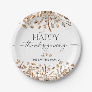 Fall Leaves Thanksgiving Dinner Paper Plate