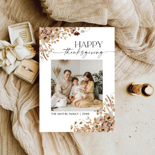 Fall Leaves Thanksgiving Flat Holiday Card