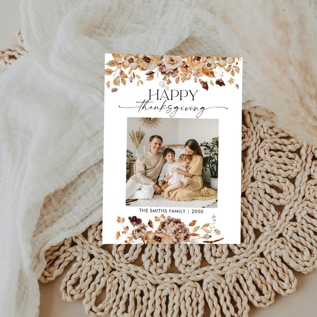 Fall Leaves Thanksgiving Flat Thank You Card (Creator Uploaded)