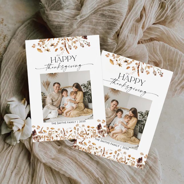 Fall Leaves Thanksgiving Flat Thank You Card (Creator Uploaded)