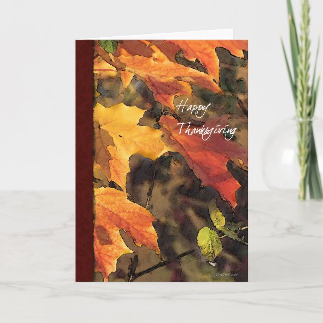 Fall leaves-Thanksgiving Holiday Card (Front)