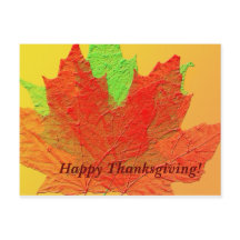 Fall leaves Thanksgiving Postcard