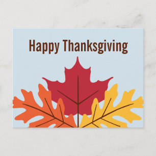 Fall Leaves Thanksgiving Postcard