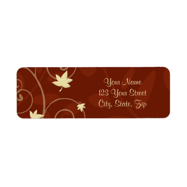Fall Leaves Thanksgiving Return Address Labels (Front)