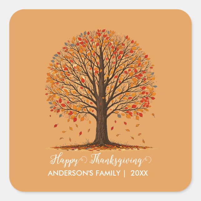 Fall Leaves Thanksgiving  Square Sticker (Front)