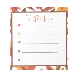 Fall Leaves To Do List Notepad