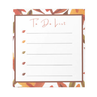Fall Leaves To Do List  Notepad