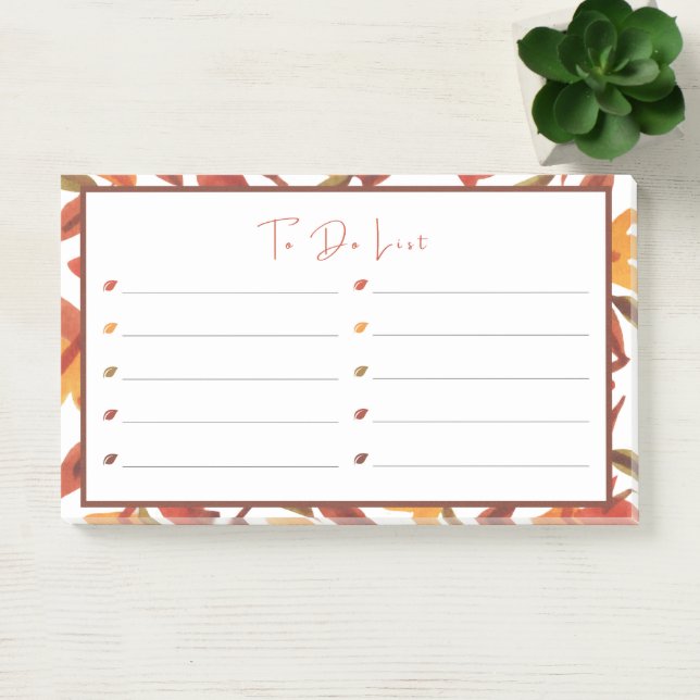 Fall Leaves To Do List Post-it Notes (Office)