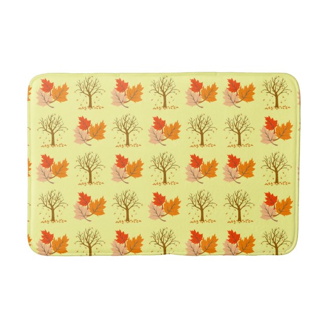 Fall Leaves & Trees Bath Mat (Front)