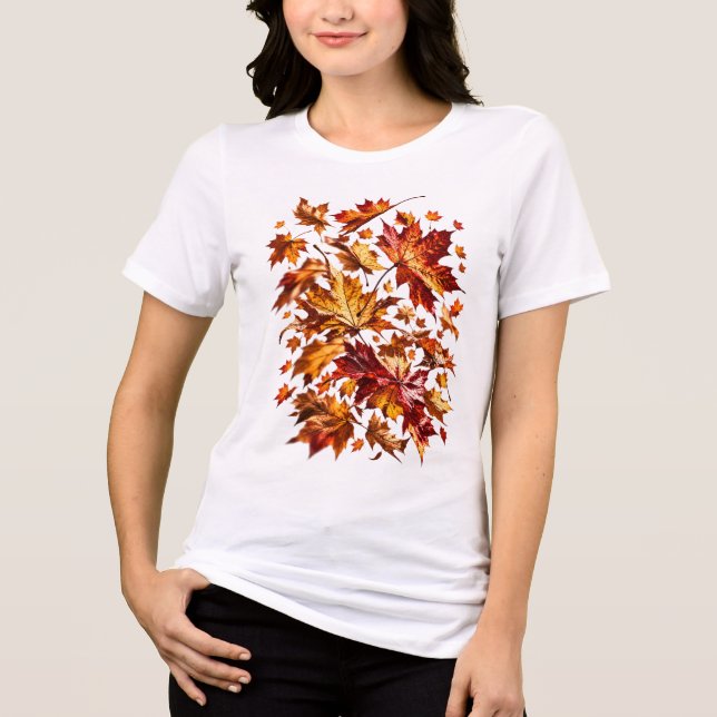Fall leaves  Tri-Blend shirt (Front)
