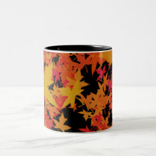 Fall leaves Two-Tone coffee mug