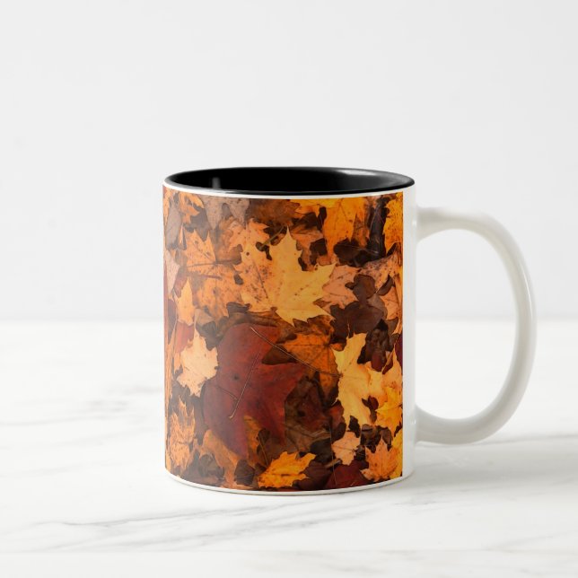 Fall Leaves Two-Tone Coffee Mug (Right)