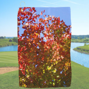 Fall Leaves Upload Your Own Photo Custom Picture Golf Towel