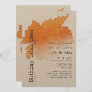 Fall Leaves Watercolor Autumn Invitation