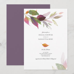Fall Leaves Watercolor Bridal Shower Invitation
