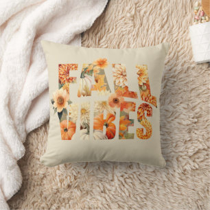 Fall leaves watercolor wildflowers autumn  cushion