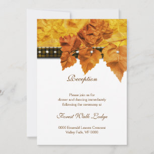 Fall leaves weave diamond RECEPTION Invitation