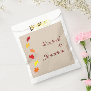 Fall Leaves Wedding Favour Bag