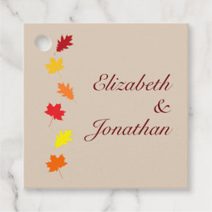 Fall Leaves Wedding Favour Tags