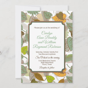 Fall Leaves Wedding Invitation