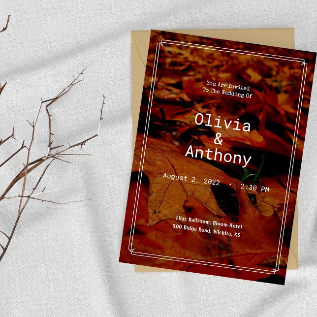 Fall Leaves Wedding Invitation (Creator Uploaded)