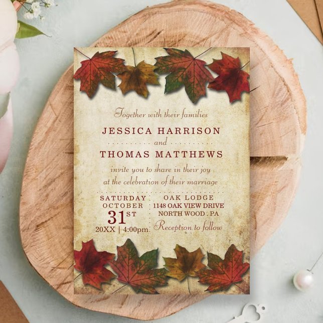 Fall Leaves Wedding Invitation (Creator Uploaded)