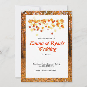 Fall Leaves Wedding Invitation