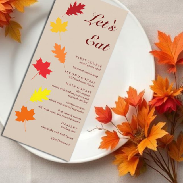 Fall Leaves Wedding Menu (Creator Uploaded)