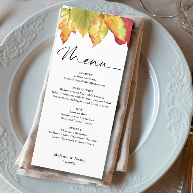  Fall Leaves Wedding Menu (Creator Uploaded)