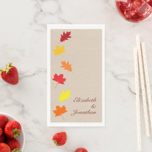 Fall Leaves Wedding Napkin