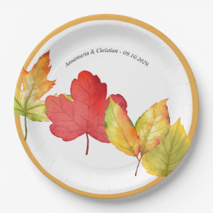 Fall Leaves Wedding  Paper Plate
