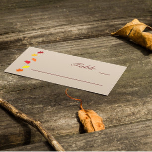 Fall Leaves Wedding Place Card