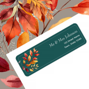 Fall Leaves Wedding Return Address Label