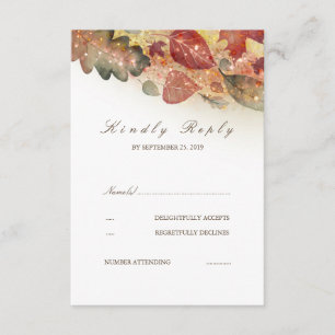 Fall Leaves Wedding RSVP Card