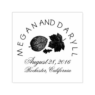 Fall Leaves Wedding Self-inking Stamp