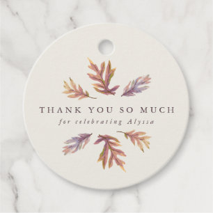 Fall leaves wedding shower thank you favour tags