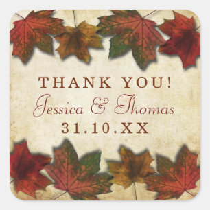 Fall Leaves Wedding Sticker