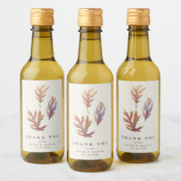 Fall leaves wedding thank you wine label