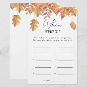 Fall leaves - Where were we bridal shower game