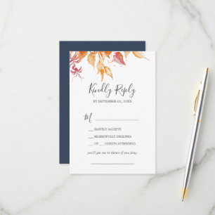 Fall Leaves   White & Burgundy Song Request RSVP