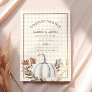 Fall Leaves White Pumpkin Couples Bridal Shower