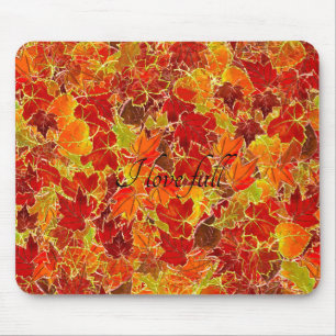 fall leaves whole image mouse pad