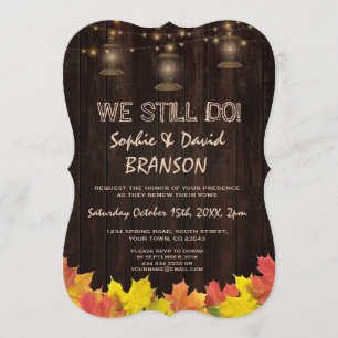 Fall Leaves Wood Old Lanterns WE STILL DO Invite