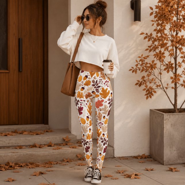 Fall Leggings – Autumn Leaves & Acorns Pattern (Creator Uploaded)