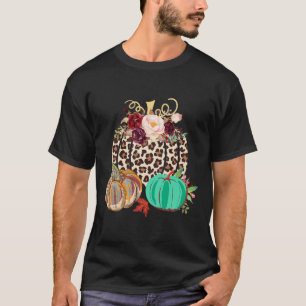 Fall Leopard Cheetah Pumpkin Rustic Halloween Than T-Shirt