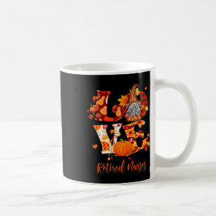 Fall Leopard Love Gnome Retired Nurses Thanksgivin Coffee Mug