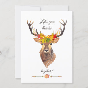 Fall Let's give Thanks Thanksgiving Dinner Invitation