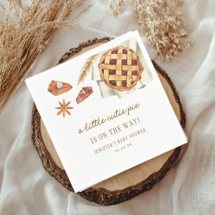Fall Little Cutie Pie Is On The Way Baby Shower Napkin